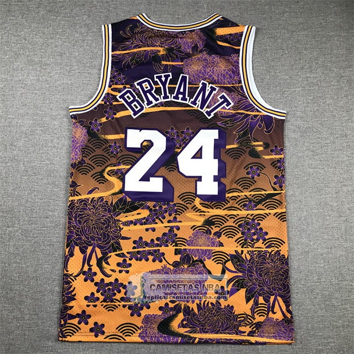 Camiseta Los Angeles Lakers Kobe Bryant NO 24 Mitchell & Ness Lunar New Year Violeta